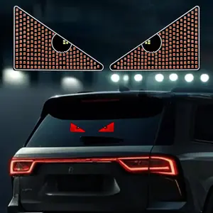 Car Devil Eye Light, 11-Mode Car Devil Eye Light, Triangle LED Animated Windshield Light, Dynamic Rear Windshield LED Hard Screen, Boujee Car Accessories