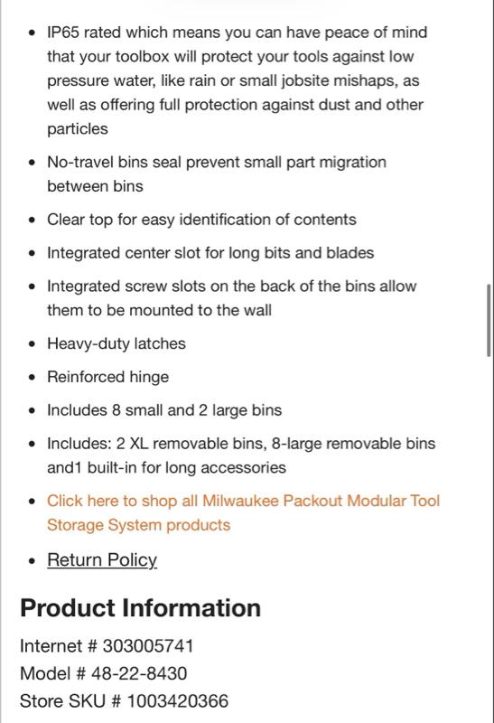 Milwaukee PACKOUT 11-Compartment Impact Resistant Portable Small Parts Organizer