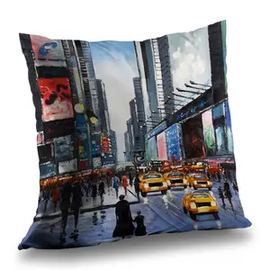 Begin Home Decor C1PC1414PMTLX1 14 x 14 in. Peak Hour Red Car Poly Twill Throw - Cozy Style