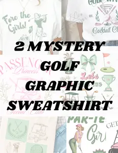 Suprise Golf 2 Mystery Graphic Sweatshirts - Unisex Cotton-Polyester Blend for Golf Enthusiasts - Over 20 Designs Available - Get 2 for Only $60