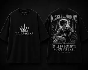 VeilBorne Muscle Mommy Series- Built to dominate - oversized Pump cover, 100% Cotton