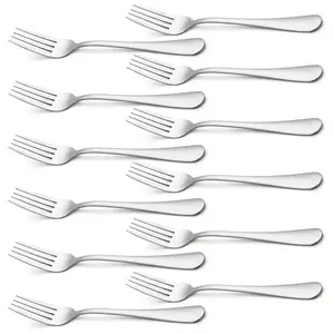 Stainless Steel Fork Set, 12pcs/set Dessert & Salad Fork, Durable Dishwasher Safe Fork for Home, Kitchen, Restaurant & Party, Stainless Steel Dinner Forks
