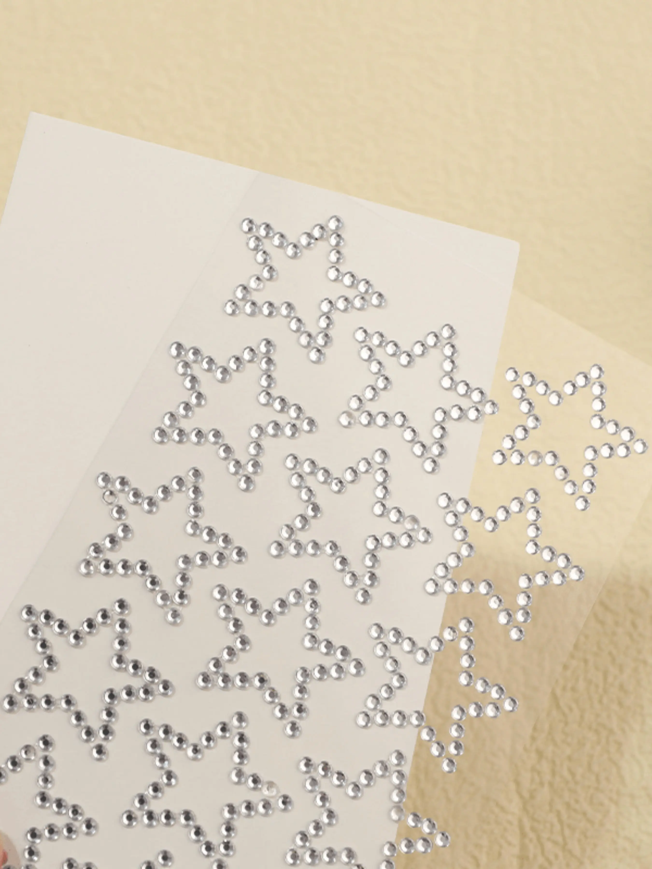 Star-Shaped Rhinestone Stickers - Hollow Design - Self-Adhesive Shiny Rhinestone Stickers for Face Decoration, Nails, Hair, and DIY Crafts, Suitable for Halloween, Christmas, Parties, Festivals, and Stage Performances, Sticker Collage Pack