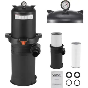 VEVOR 2025 Pro Cartridge Pool Filter Tank Element, Large 725Sq. Ft Filtration Cleaning System for Pools Compatible with Pumps 3 HP to 5.5 HP Up to 9510 - 21207GPH for Pools Up to 317006 GallonsVEVOR Super Brand Day
