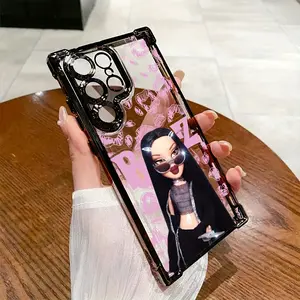 Pink Bratz Cellphone Phone Case for Galaxy S25 S24 S23 S22 S21 FE Ultra Plus 4G 5G Shockproof Protective Transparent Soft Back Cover
