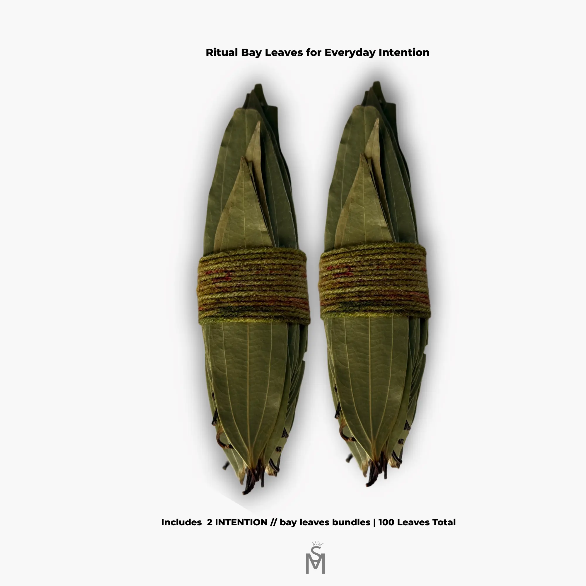INTENTION // Bay Leaves - 100 XL Organic Whole Dried Bay Leaves for Smooth Low Smoke Rituals & Personal Intentions Pack Aroma Fragrance Set Hand-Selected Indian XL Leaves Aromatic Sage Scented