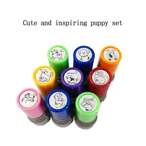 Cute Dog Design Stamp Set, 9 Counts/set Colorful Encouragement Stamp, Index Dividers & Stamps for Home School Office Dormitory