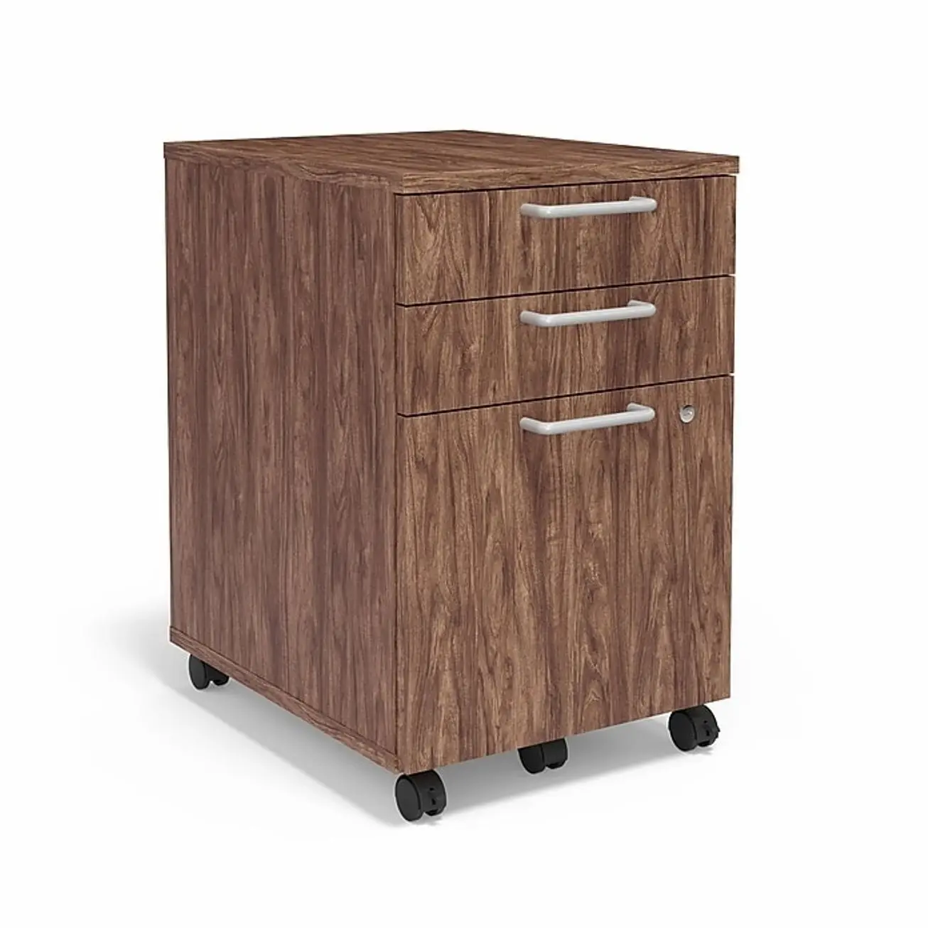 Union & Scale™ Essentials 3-Drawer Mobile Vertical File Cabinet, Letter/Legal, Lockable, 24.3"H x 15.6"W x 21.3"D, Espresso