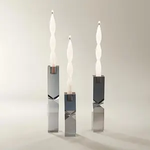 Z Gallerie Mythos Taper Holder Room Decor Home Decor Geometric Light Glass Candle Stand Interior Decoration Accessories