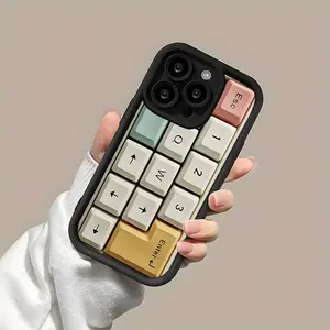 Keyboard Pattern Trendy Hot Selling Male and Female Matte Texture Sky Eye Stair Groove Mobile Phone Case Comfortable Grip for iPhone 17 E Air Pro ProMax iPhone16 15 14 Plus 13 12 Mini 11 X XS XR Send to Friends, Girlfriends, Boyfriends, Family