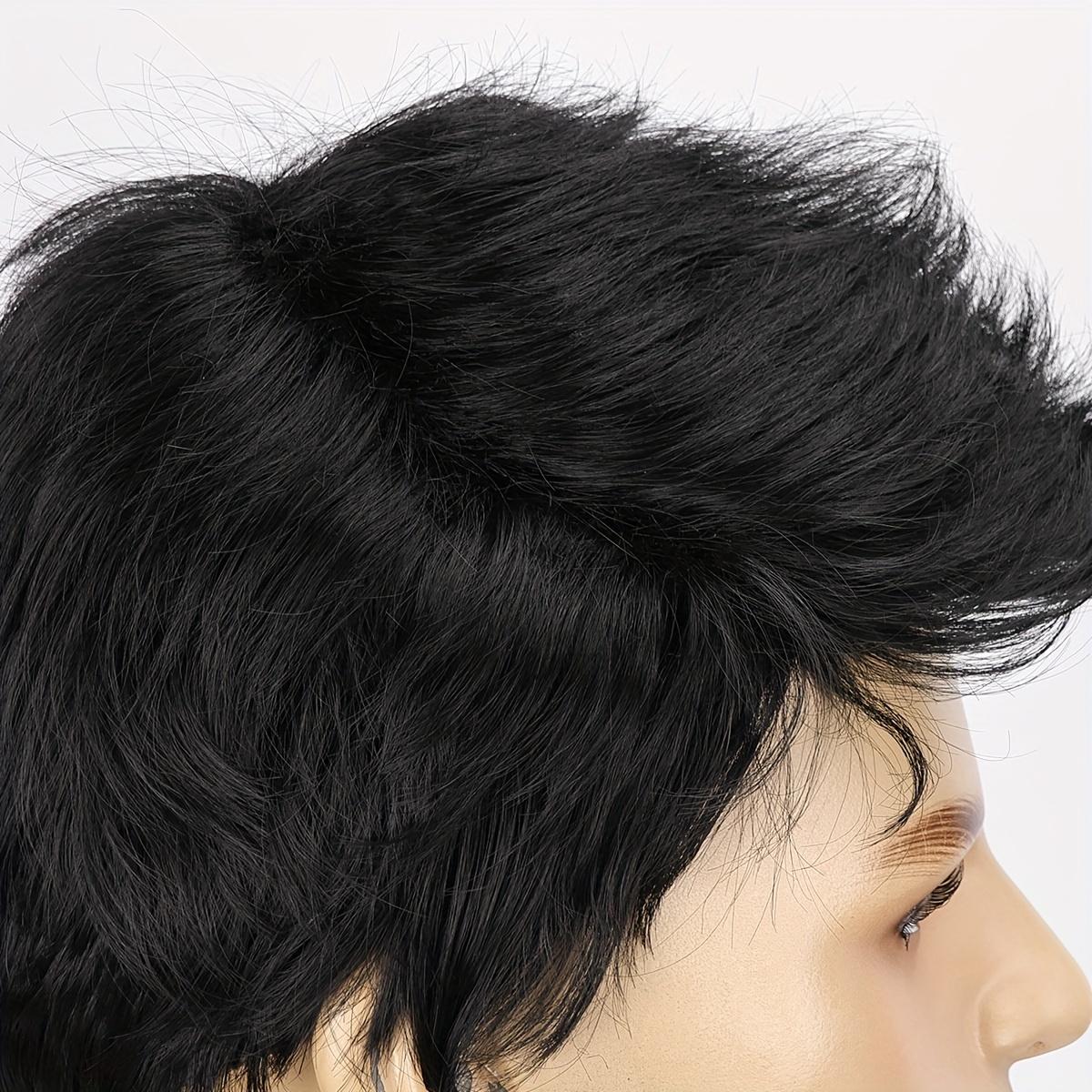 6 Inch Looking Men Short Hair Wigs Handsome Male Daily Costume Wigs Synthetic Fiber Wigs Hair Replacement Wigs