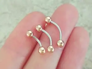 16g Belly Button Ring • 14g Rose gold Belly Rings • Simple Vertical Labret Ring • Barbell Naval Ring • Basic Belly Piercing • Naval Jewelry