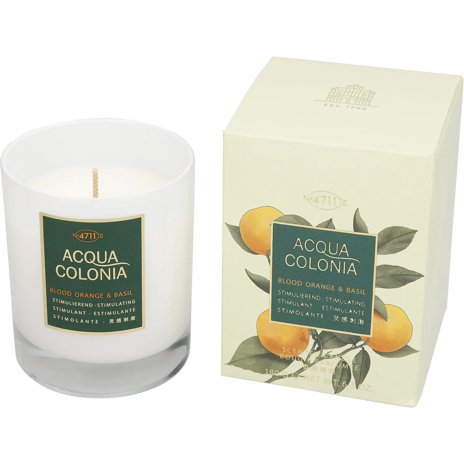 4711 Acqua Colonia Blood Orange & Basil By 4711 Scented Candle For Women 4711 Acqua Colonia Blood Orange & Basil By 4711 Scented Candle For Women