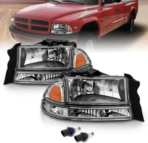 AmeriLite Chrome Replacement Headlights Corner/Parking Sets For Dodge Dakota/Durango Driver and Passenger Side