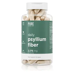 Daily Psyllium Husk Fiber Supplement | Pure for Men & Pure for Her | Digestive Regularity & Gut Health Support | Soluble Fiber Powder, 2,175mg Per Serving