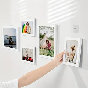10 strong sticky wall hooks - no drilling, invisible non-marking hooks, suitable for photo frames and decorations, easy to install, perfect for wedding photos and home decor, durable plastic/metal, for hanging wall hooks