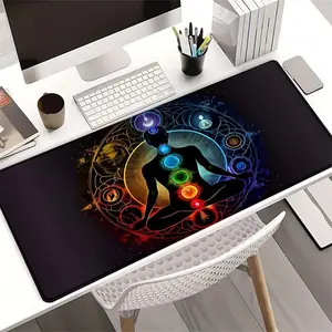 Meditation Chakra Pattern Mouse Pad, Rectangle Gaming Mouse Pad, Office Desk Keyboard Mat for Home Office Desk