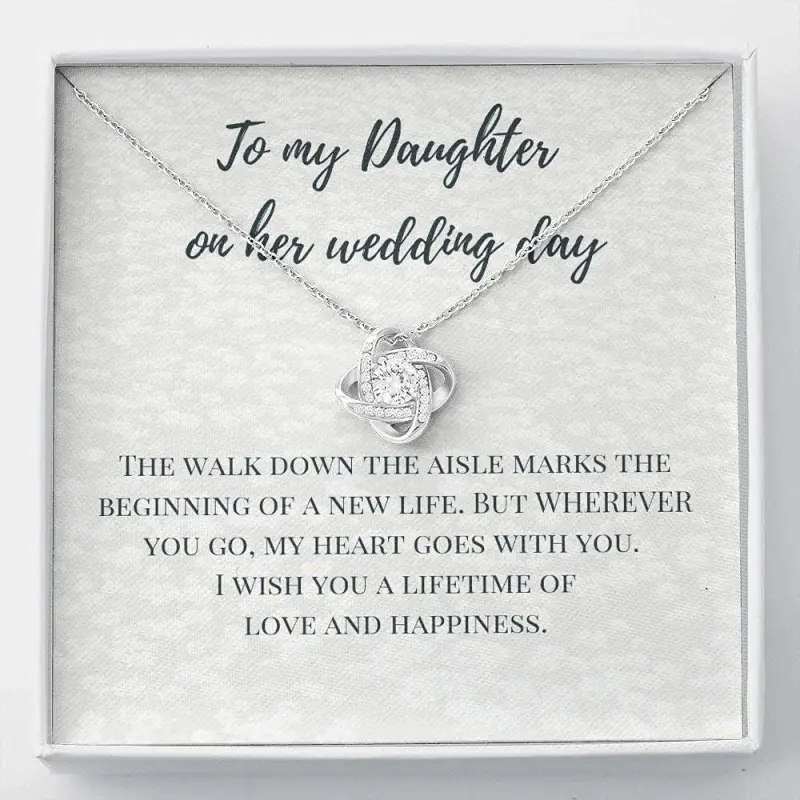 Daughter Wedding Day Gift, To Bride From Mom Necklace, Parents To Bride Gift, Bride Jewelry Gift From Momr, Anniversary Gift, Necklace Jewelry With Message Card & Box