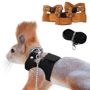 Zoomie Zone Adjustable Squirrel Harness Leash Set Soft Breathable Anti Escape Pet Chest Vest Lightweight Comfort Walking Strap for Small Squirrel Indoor Outdoor Tree Climbing Training