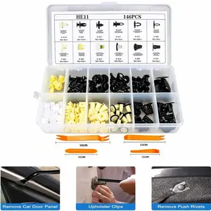 For Toyota 146PCS Mixed Car Clips Kit, Fender Liner Door Panel Hood Seal Bumper Retainer Fastener Assortment, Universal for Toyota Isuzu Mazda Lincoln GM Vehicles