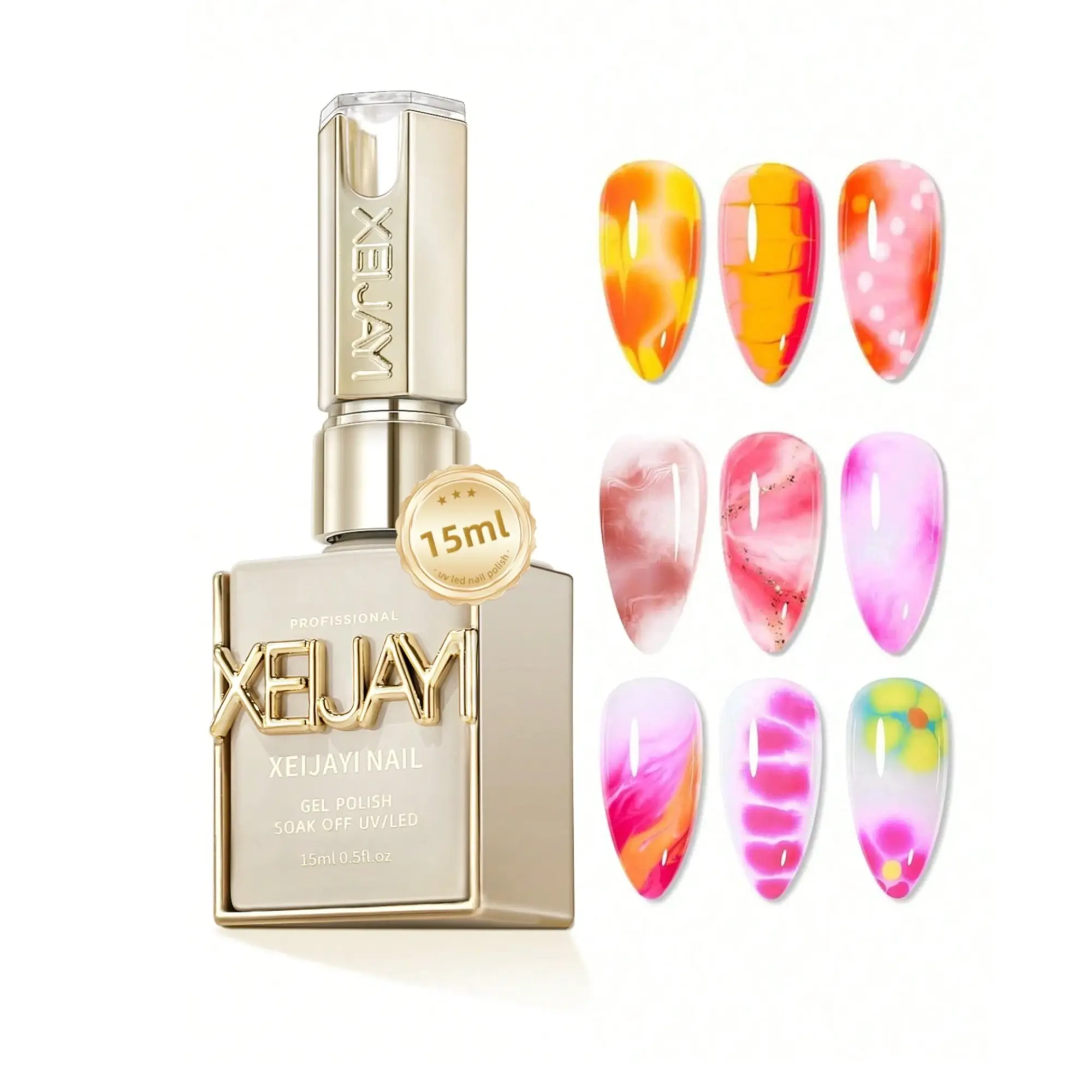 XEIJAYI Blooming Gel Nail Polish 15ml – Clear Nail Blooming Gel for Marble, Watercolor, Floral & Smoke Nail Art Designs UV LED Soak Off