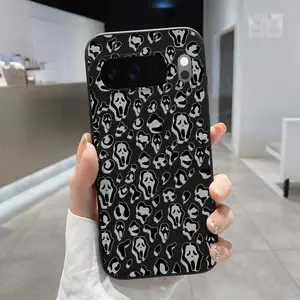 Rounded Edge Phone Case for Google Pixel 10 9 8 7 Pro A XL Ghostly Spot Pattern Anti-Scratch Shockproof Soft Liquid Silicone Protective Cover Smartphone Casing
