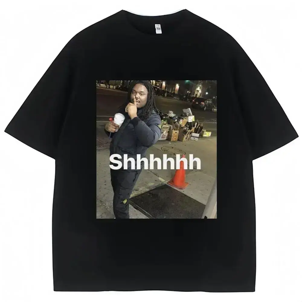Lucki Shhhhh Funny Meme Print T-shirts Men's Women's Oversized Humor T Shirt 100% Cotton O-Neck Casual T Shirts Streetwear Gifts good graphic tees funny graphic tee