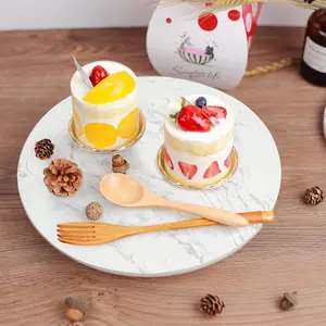12" Natural Marble Lazy Susan - Sturdy Steel-Enhanced Round Tray Turntable, Silent Rotating Cake Stand, Cheese Board, Meat & Snacks Serving Plate for Table Display, White Revolving Leveler Spinner