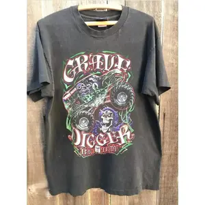 Vintage Monster Jam Grave Digger Comfort Color/Gildan TShirt, Charcoal Color Unisex Tshirt, Graphic tee, Boys Clothing, womenwear, menwear