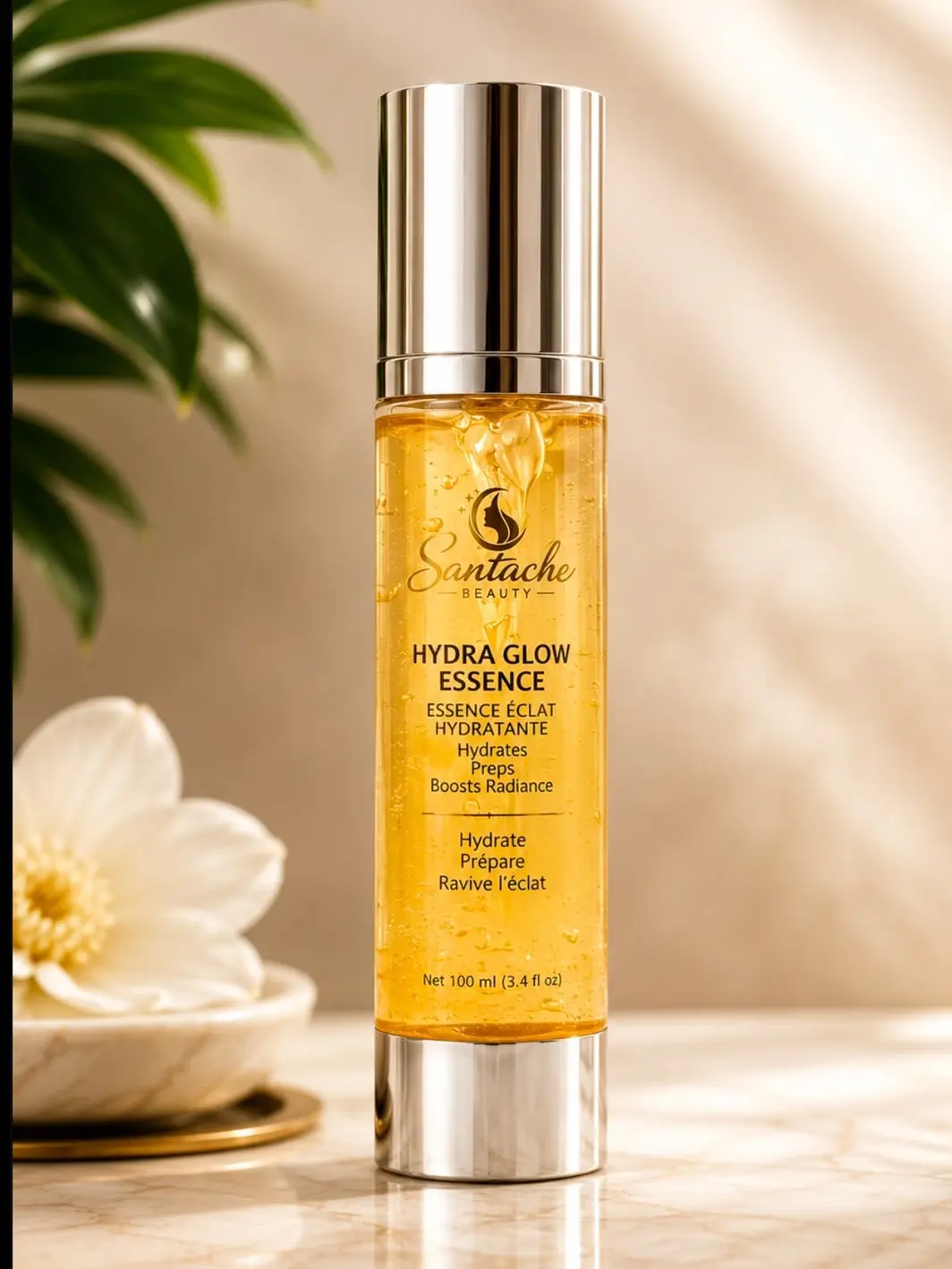 Santache Beauty Hydra Glow Essence 100ml | Hydrating Facial Essence | Lightweight Skin Prep & Radiance Boosting Essence