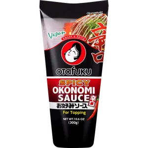 Otafuku Spicy Okonomi Sauce 10.6 oz (300g), Sweet & Spicy Sauce for Okonomiyaki, Soy Free, Vegetarian, Vegan Flavor Garlic