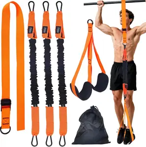 Pull-Up Assistance Bands Set – Heavy Duty Adjustable Resistance Band with Feet/Knee Rest for Home Gym Strength Training