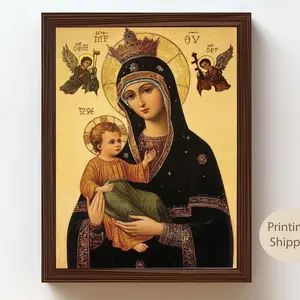 Our Lady of Perpetual Help Canvas: Virgin Mary Catholic Icon Art