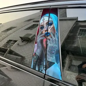 2pcs Religious Element Makeup Universal Car Sticker B-Pillar DIY Center Pillar Film Decorative Car Accessory Vehicle Exterior Decoration