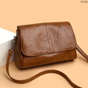 Vintage-Style Solid Color Crossbody Bag - Student Gym Duffle with Flip-Top Magnetic Closure, Simple Design, Adjustable Strap, Large Capacity Multi-Compartment Casual Shoulder Purse for Daily Commute summerwins