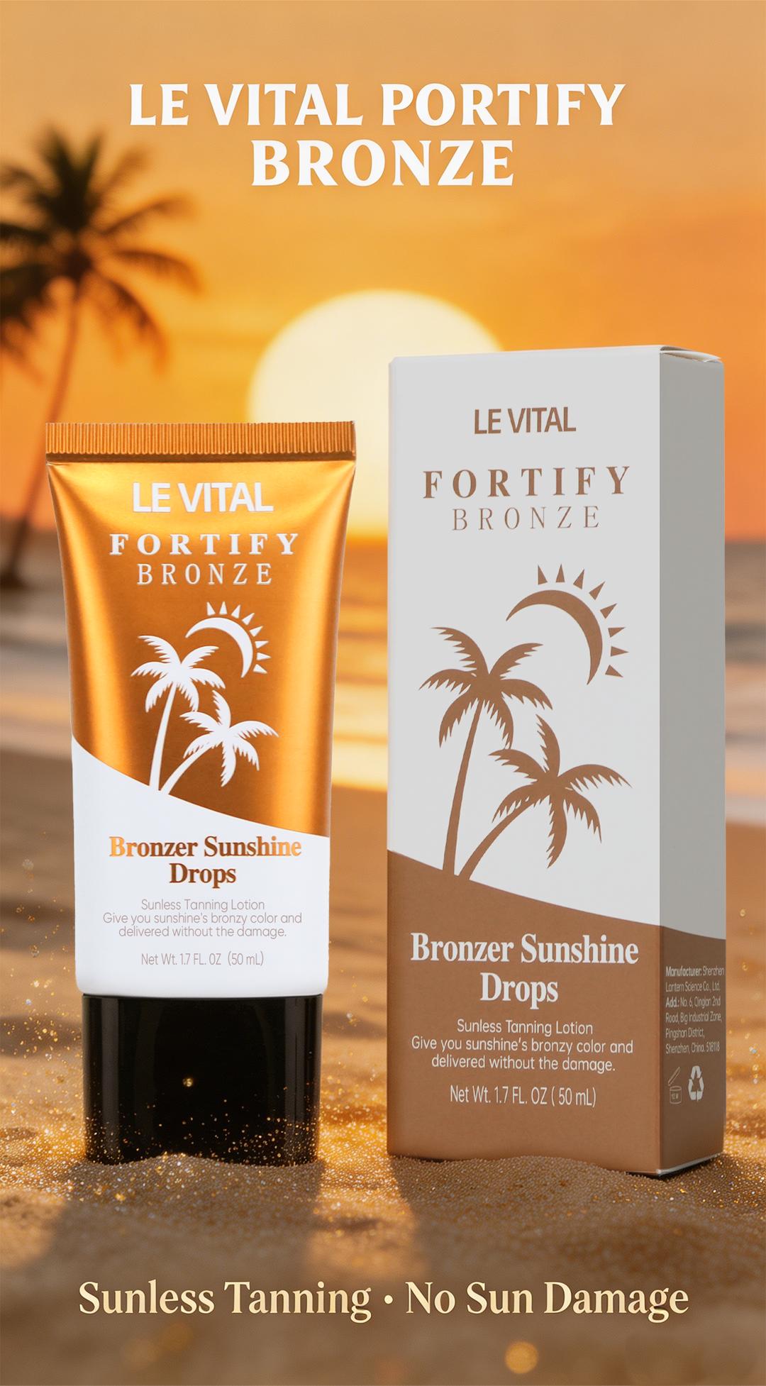 LE VITAL Sunless Tanning Lotion 50ml – Natural Bronzer Sunshine Glow, Fast-Absorbing Self Tanner for  Body, Non-Greasy Streak-Free Formula, Gentle UV-Free Tanning Cream for a Healthy Sun-Kissed Look