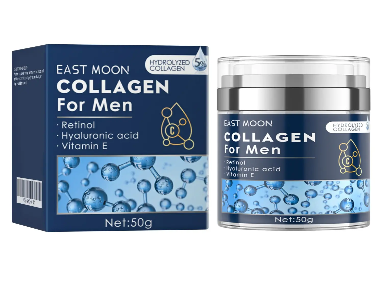 Collagen Men's Anti-Aging Wrinkle Cream, Men's FaceMoisturizer Cream 50g, Skin Firming and TighteningLotion, Firming Hyaluronic Acid Moisturizer