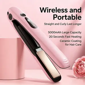 Radio Clamp Straight and Curling Two-in-One Hair Straightener Travel Gadget Rechargeable Portable Curling Iron