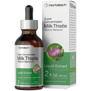 Horbäach Milk Thistle Extract Liquid | 2 fl oz | Alcohol Free | Vegetarian, Non-GMO & Gluten Free Supplement