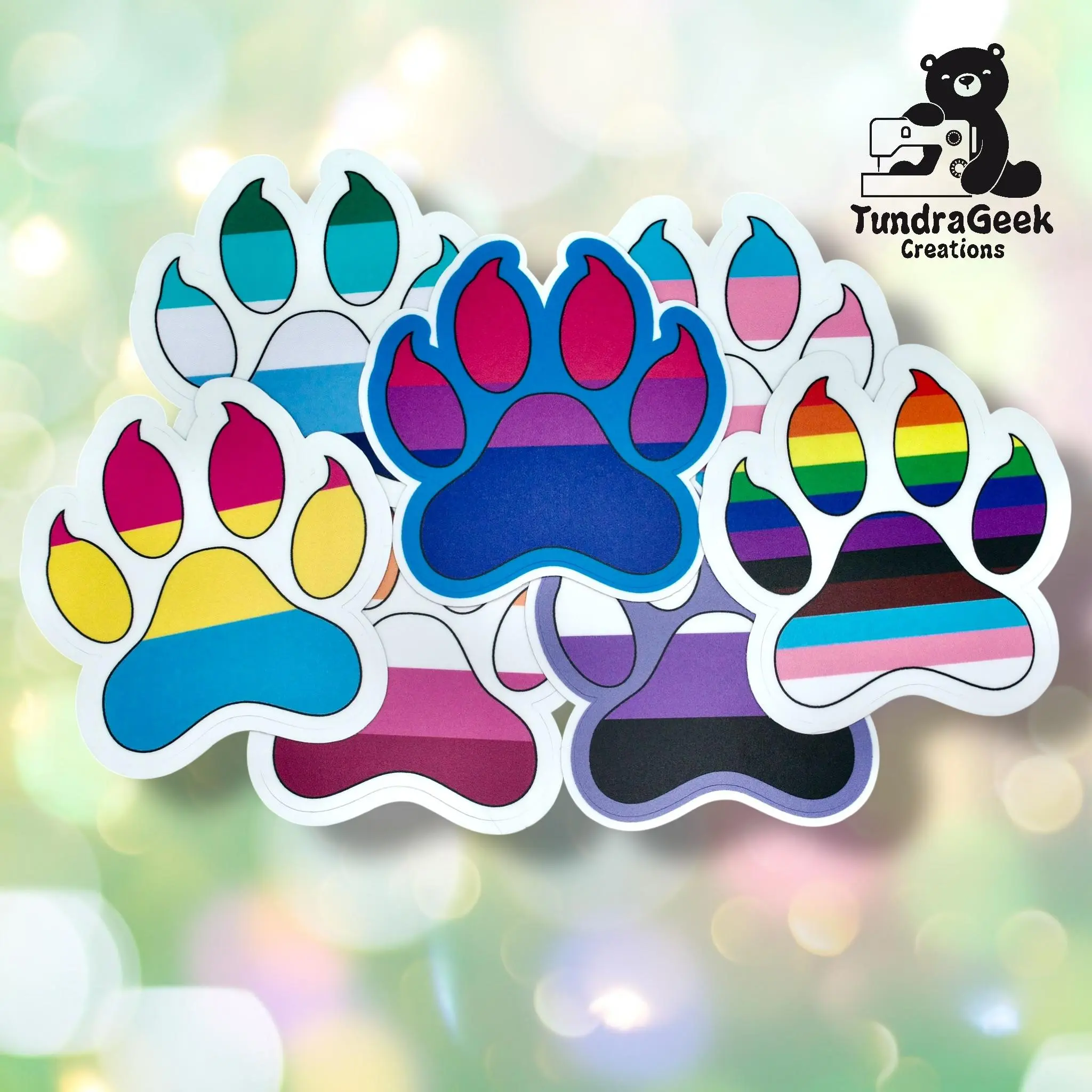 Paw Shaped Pride Flag Sticker – Matte 3in LGBTQ+ Vinyl Decal - Cute Pride Gift