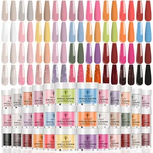 CHOSEOS 36 Colors Acrylic Powder Set Hot Pinkish Red Black Color Dipping Powder Glitter Purple Brown Nail Powder For Nail Salon Or Gift For Women Girls