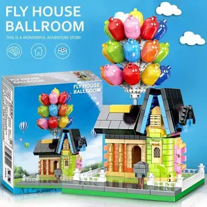 Balloon House Model Set, Creative Building Block, Collectible Decorative Display Piece, Beautiful Boxed Holiday Birthday Gift