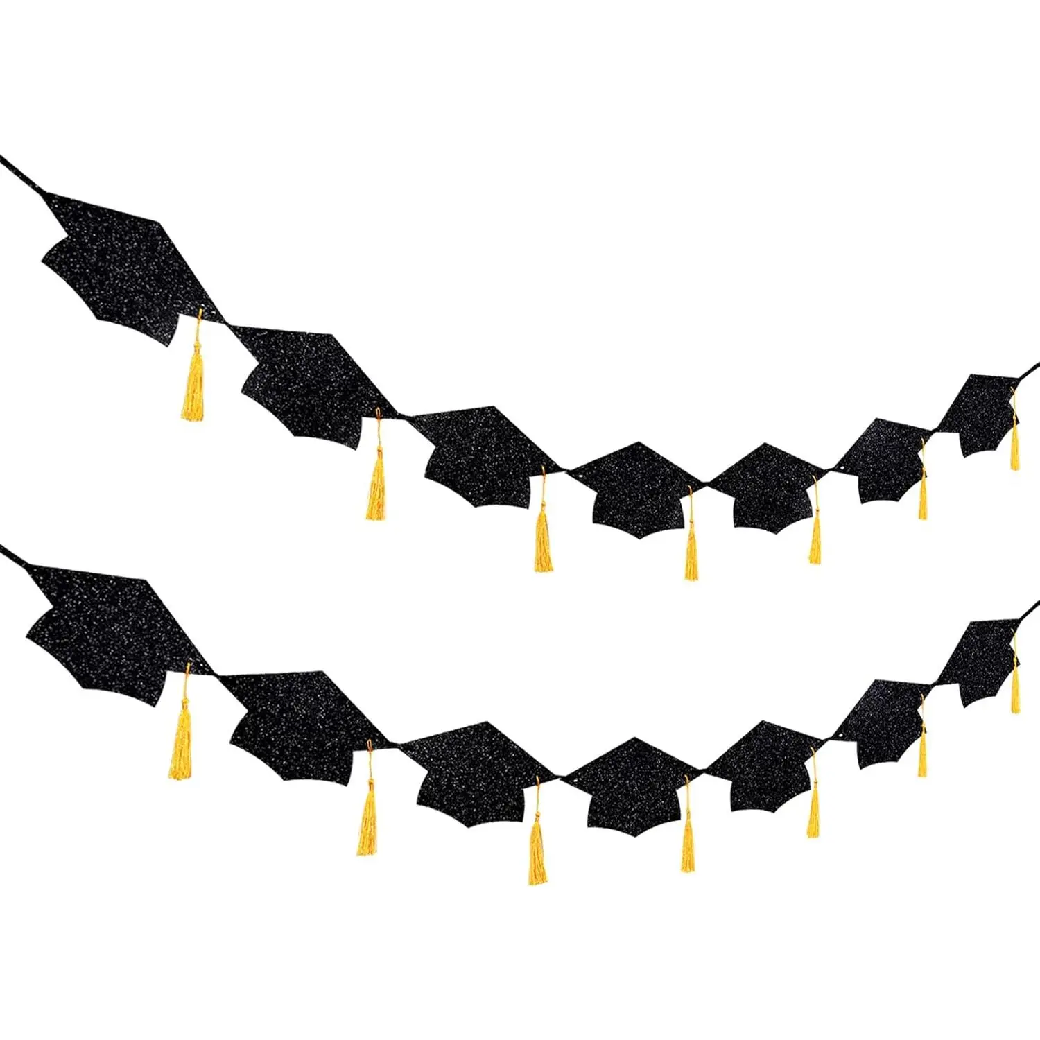 2026 Graduation Decorations, Pre-Strung Graduation Banner, Class of 2026 Graduation Party Decorations, Double-Sided Glitter Congrats Grad Banner for Wall Indoor Outdoor (9.6FT)