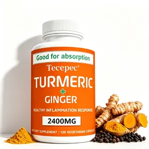 Tecepec Premium Turmeric Curcumin Supplement - Joint & Bone Health Support with Organic Ginger & Black Pepper for Maximum Absorption