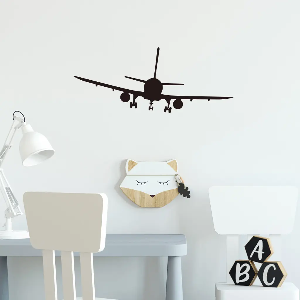 1 Set of minimalist airplane decoration stickers, pilot themed dormitory room decoration stickers, self-adhesive and detachable PVC material Adhesive Decals Suitable for Nursery wall decor, home decoration