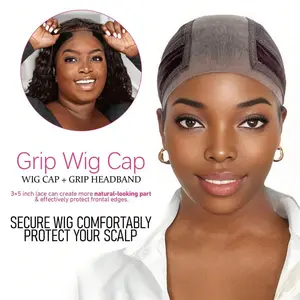 Humwam Non-Slip Wig Cap with Dome Mesh and Grip Band, Perfect for Wearing Wigs Glueless