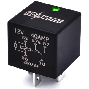 HD Switch 12V 40A Upgrade Waterproof Relay Replaces Hella 4RD 931 680-01, 4RD93168001,931680011, 007903001 SPDT w/LED Indicator Light & Dielectric Grease