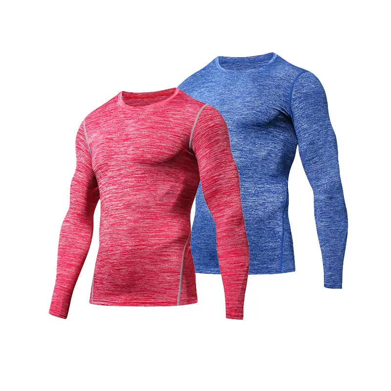 Men's Quick-Dry Compression Sporty Sports Top, Autumn Winter Long-Sleeve Tight-Fitting Base Layer for Running Training, Football Fitness, Sporty Sports Tops