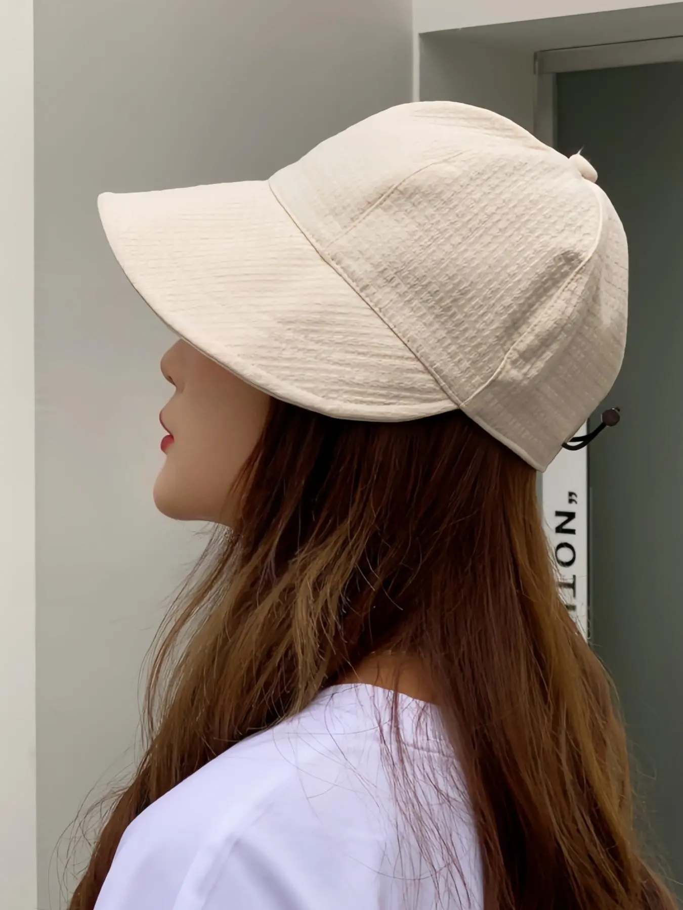 Women's Solid Color Waffle Pattern Bucket Hat, Casual Outdoor Beach Sun Protection Adjustable Fit Cap for Women & Girls, Fashion Accessories for Daily Wear