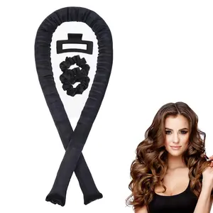 4 pieces no hair damage, no heating curls, clips, hair bands, curling irons, hair rods, sleep curling wonder, large waves, no need for perming and styling，Heatless Curler Set,Heatless Silk Curls for Long Hair,No Heat Large Rollers Overnight